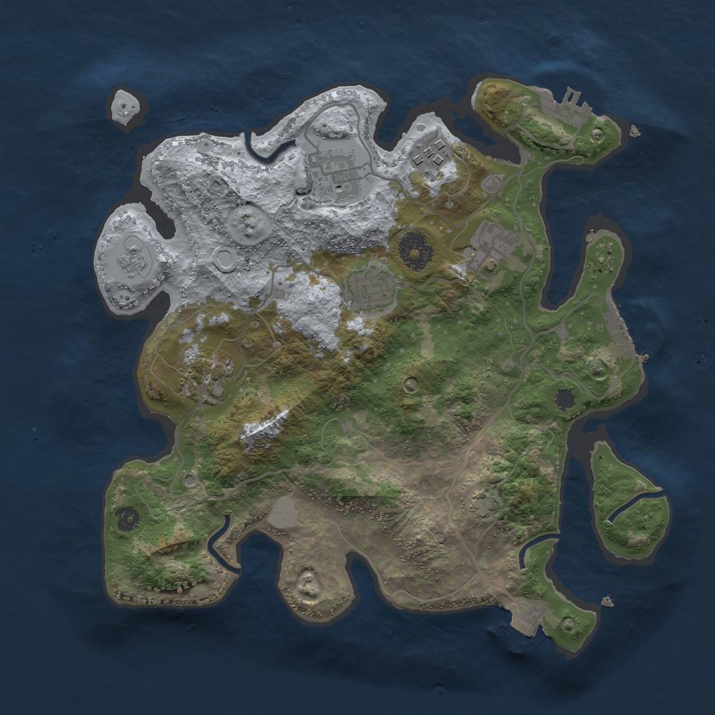 Rust Map: Procedural Map, Size: 3000, Seed: 865517491, 12 Monuments