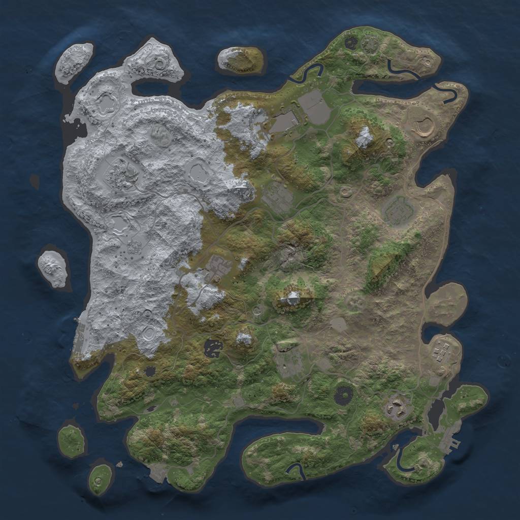 Rust Map: Procedural Map, Size: 4000, Seed: 1526528842, 18 Monuments