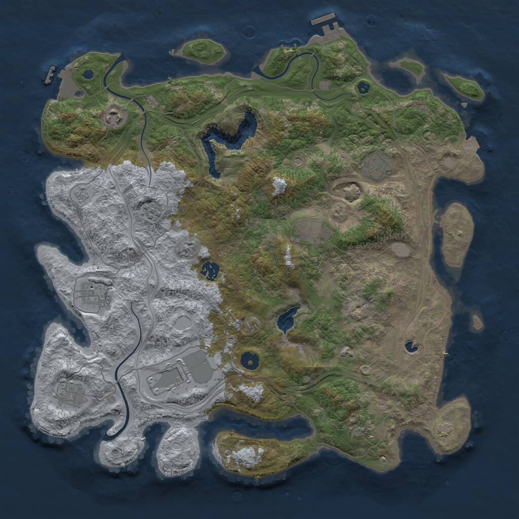Rust Map: Procedural Map, Size: 4250, Seed: 191694519, 15 Monuments