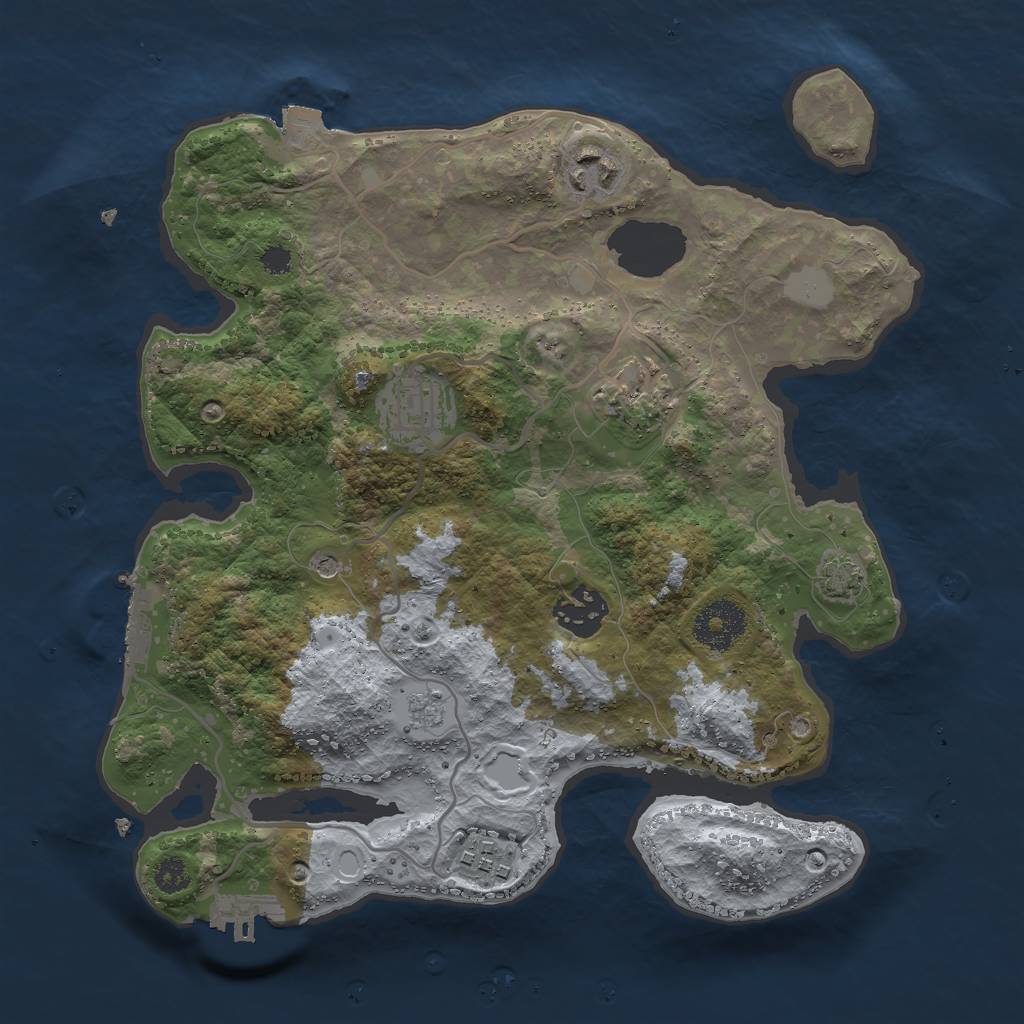 Rust Map: Procedural Map, Size: 3000, Seed: 1344550652, 13 Monuments