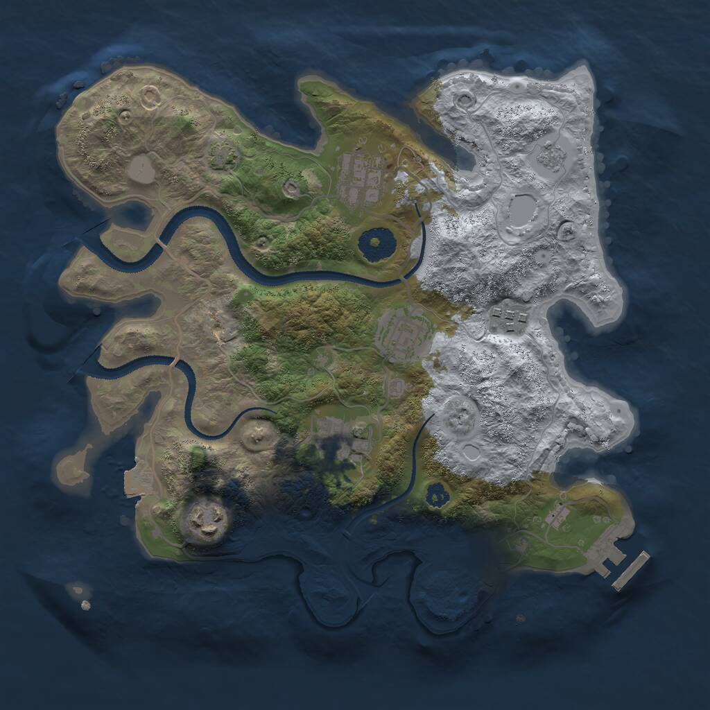 Rust Map: Procedural Map, Size: 3000, Seed: 18918, 9 Monuments