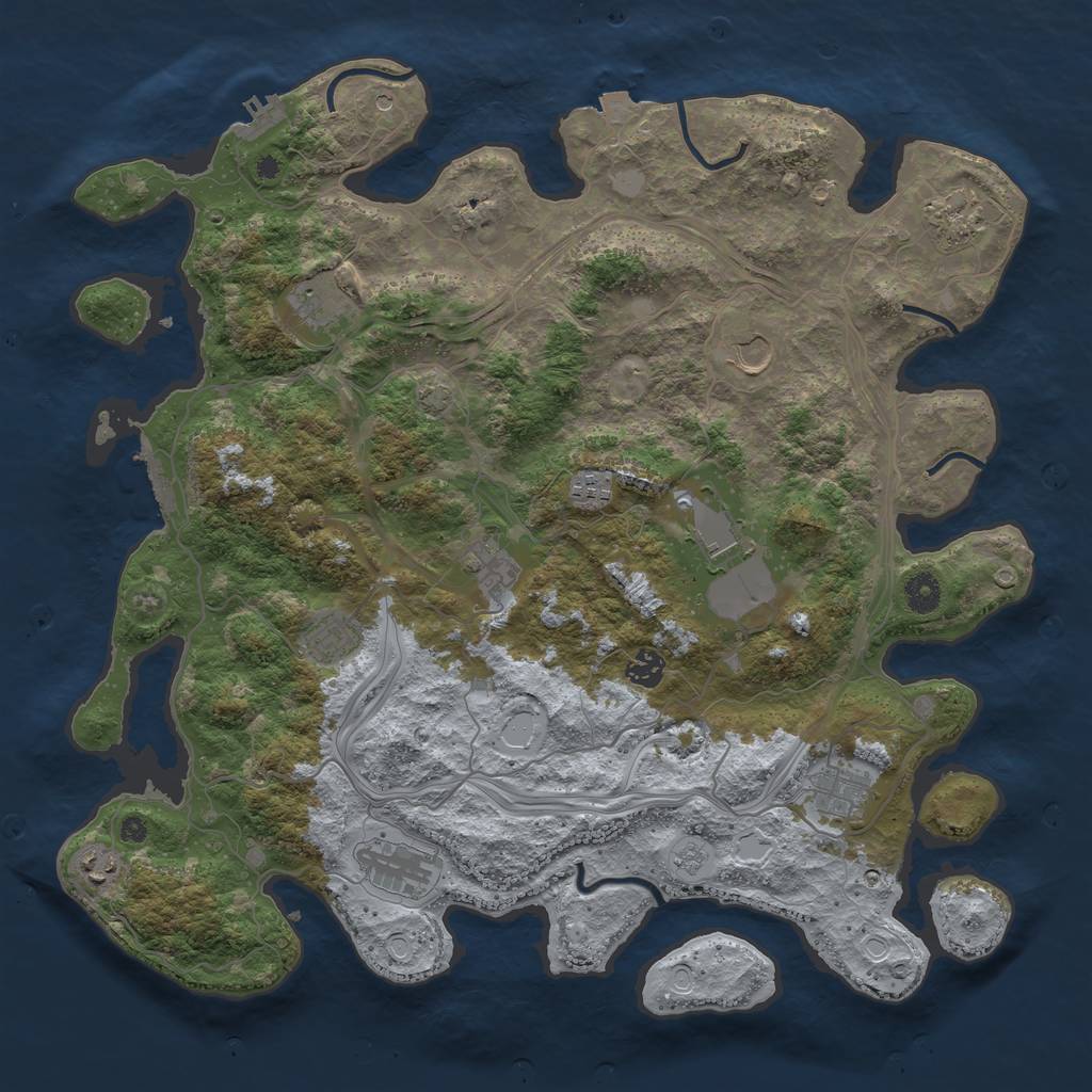 Rust Map: Procedural Map, Size: 4250, Seed: 1145144077, 19 Monuments