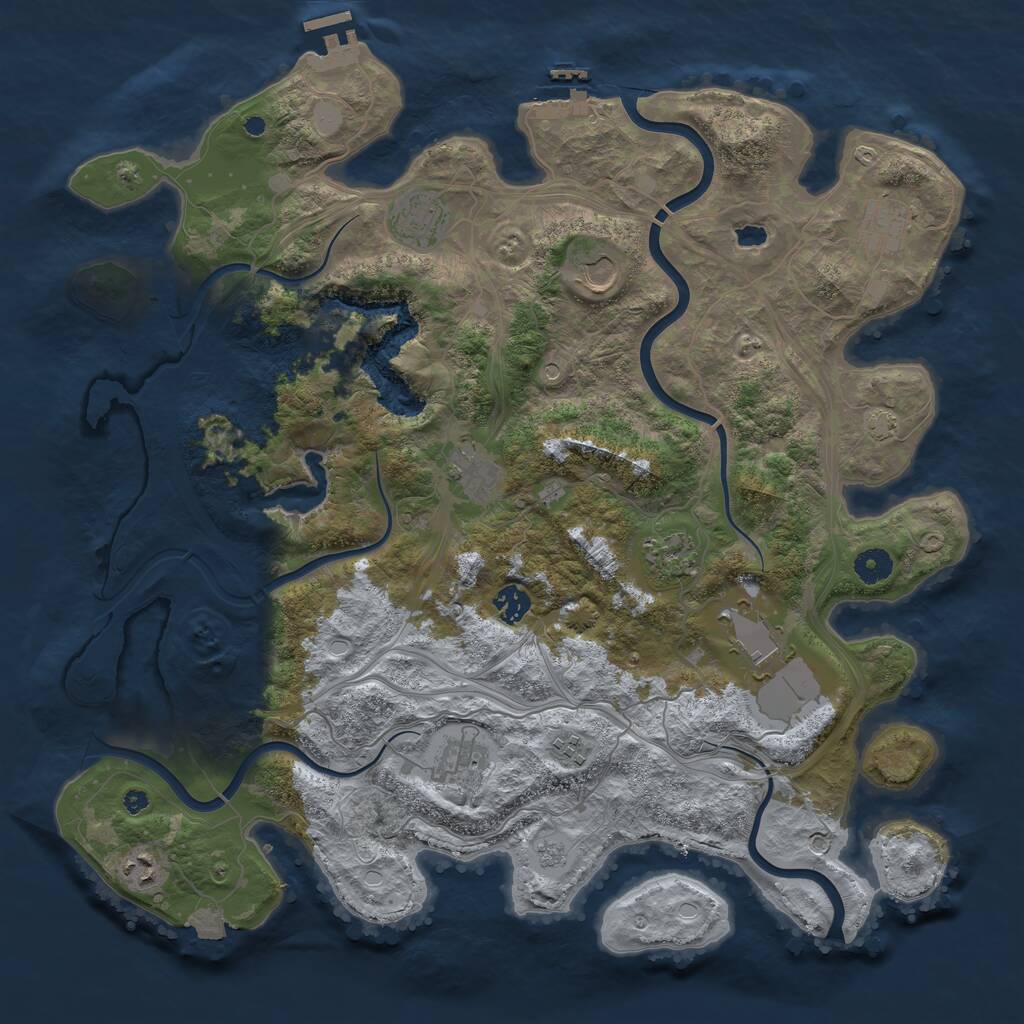 Rust Map: Procedural Map, Size: 4250, Seed: 1145144077, 16 Monuments