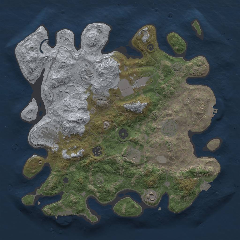 Rust Map: Procedural Map, Size: 3600, Seed: 473917135, 15 Monuments