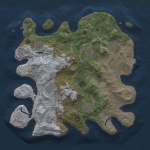 Thumbnail Rust Map: Procedural Map, Size: 3500, Seed: 528247697, 17 Monuments