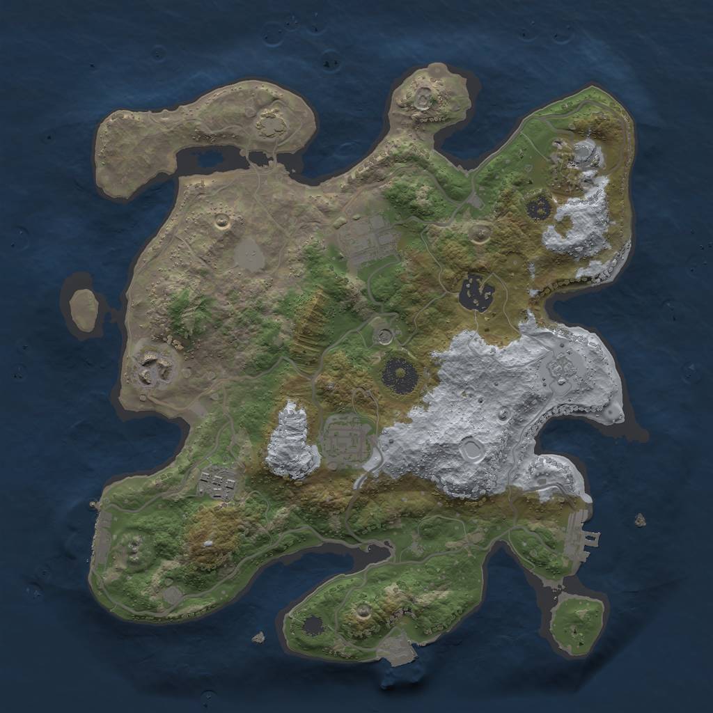 Rust Map: Procedural Map, Size: 3000, Seed: 1189635758, 14 Monuments