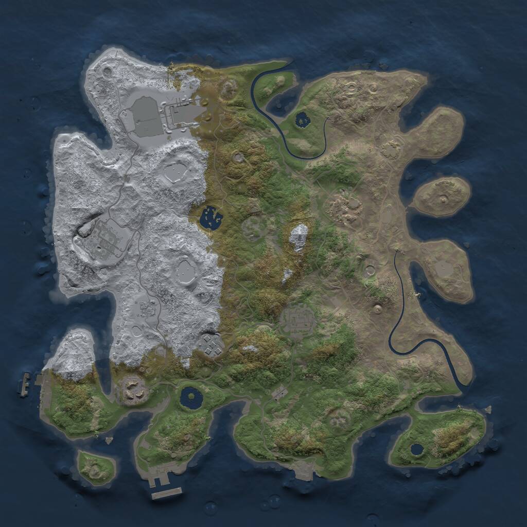 Rust Map: Procedural Map, Size: 3500, Seed: 311623738, 13 Monuments