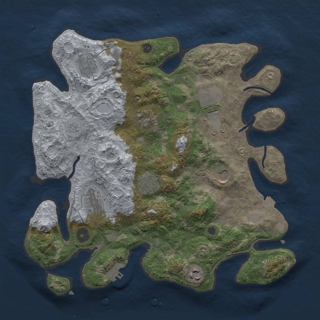 Rust Map: Procedural Map, Size: 3500, Seed: 311623738, 14 Monuments
