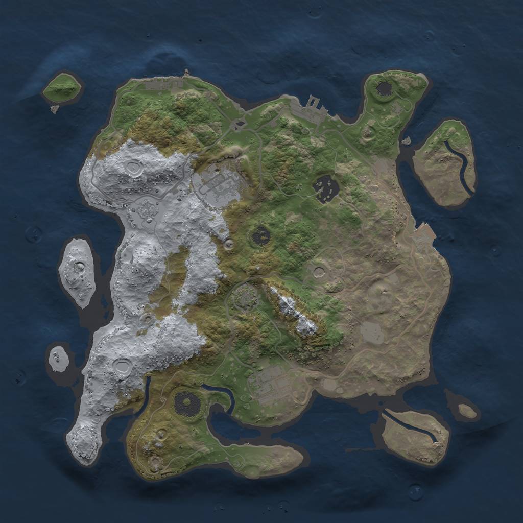 Rust Map: Procedural Map, Size: 3000, Seed: 46958007, 11 Monuments