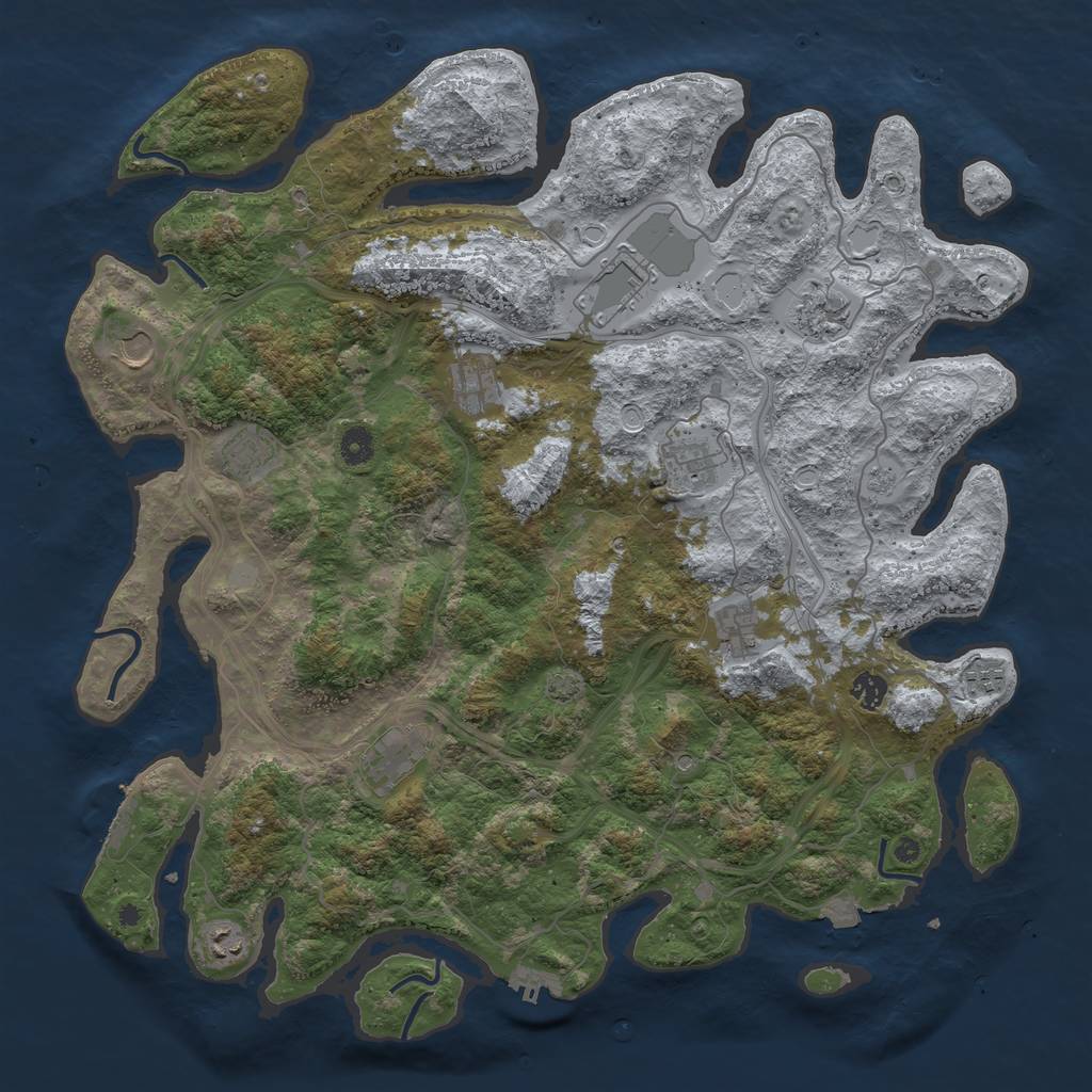 Rust Map: Procedural Map, Size: 4500, Seed: 558483647, 19 Monuments