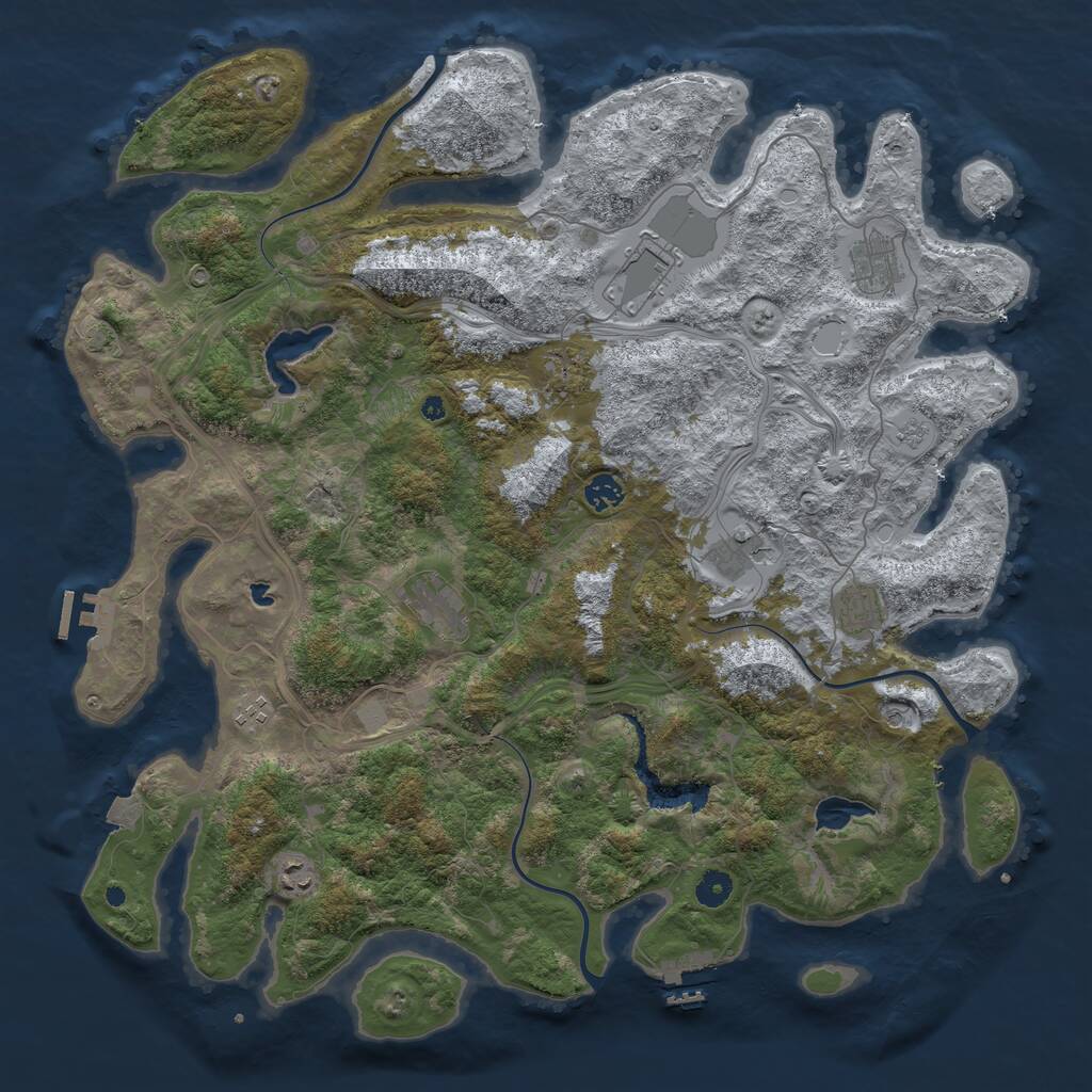 Rust Map: Procedural Map, Size: 4500, Seed: 558483647, 15 Monuments