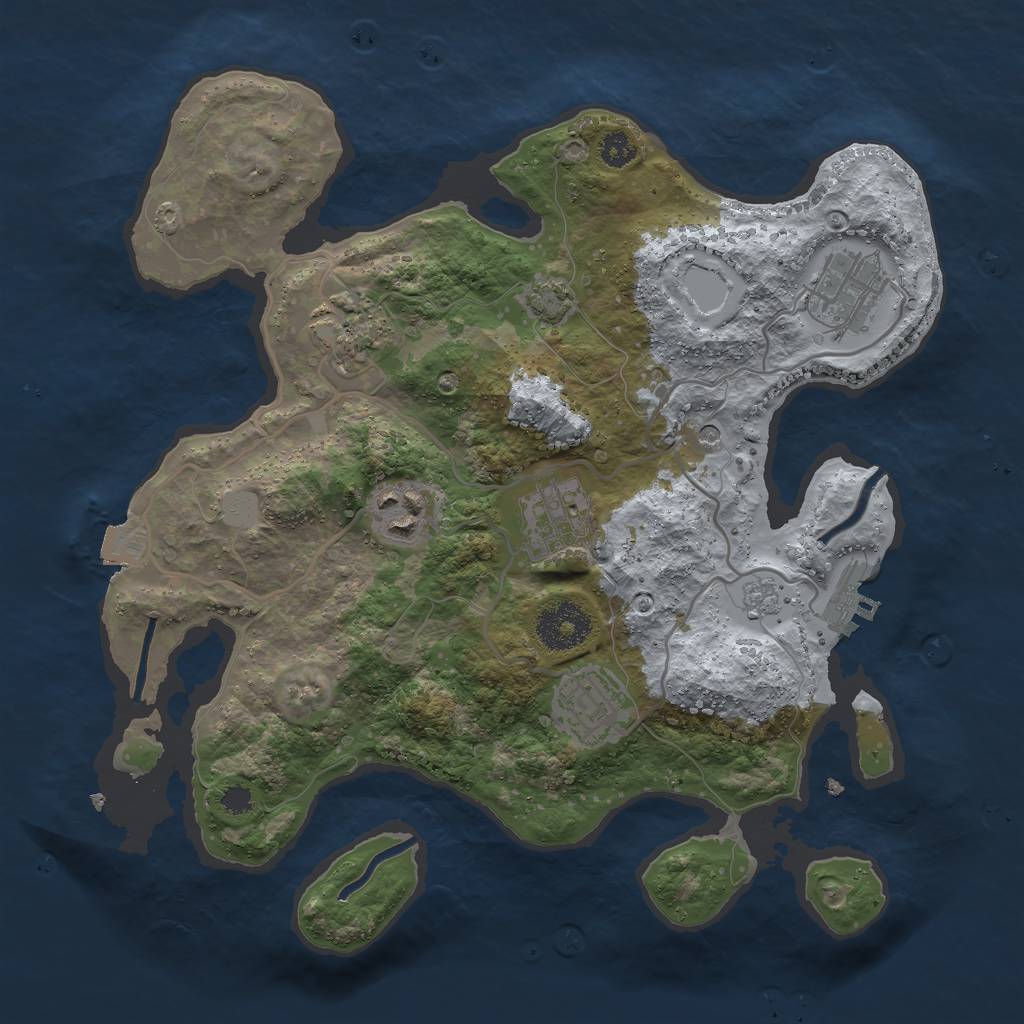 Rust Map: Procedural Map, Size: 3000, Seed: 762312835, 12 Monuments