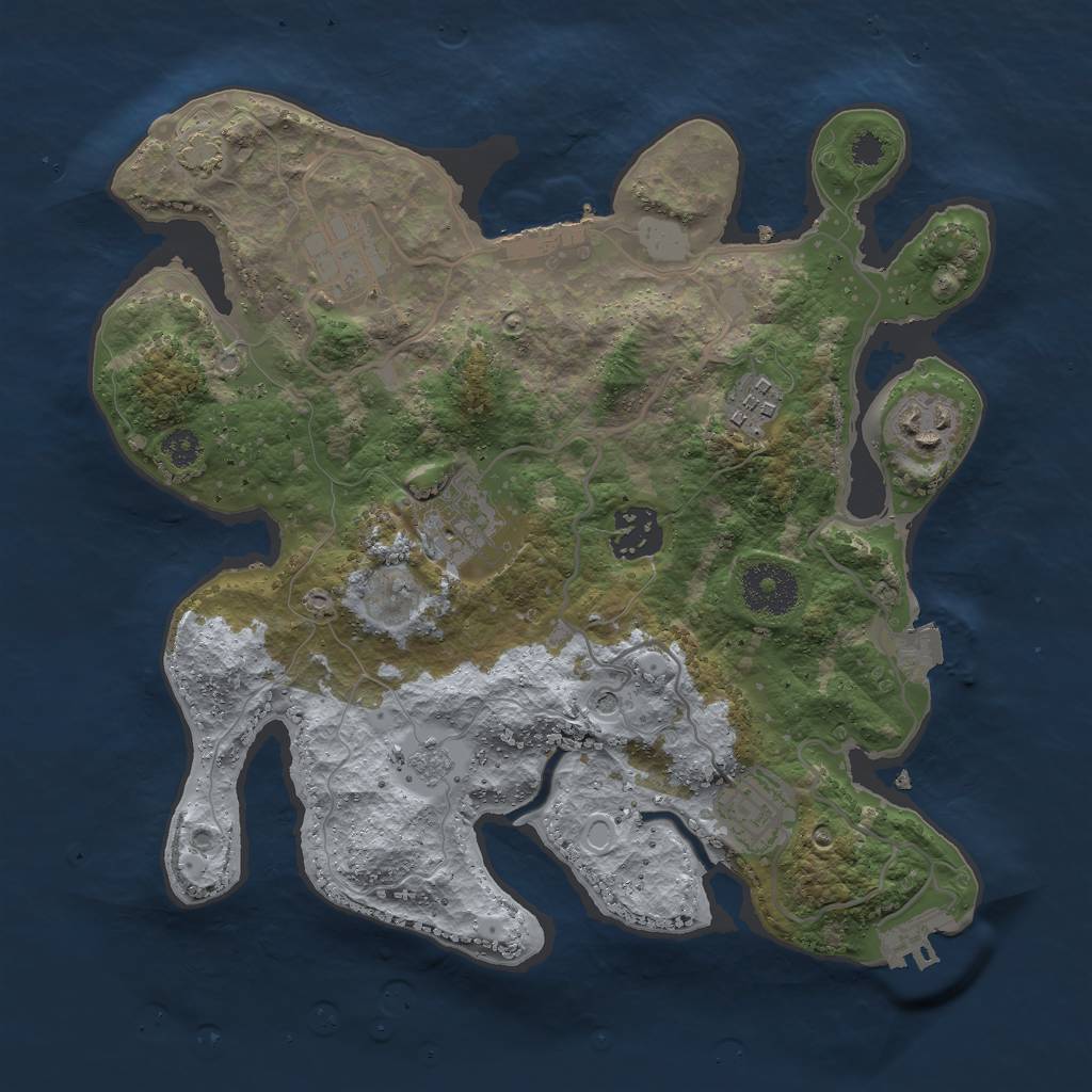 Rust Map: Procedural Map, Size: 3000, Seed: 856119863, 14 Monuments