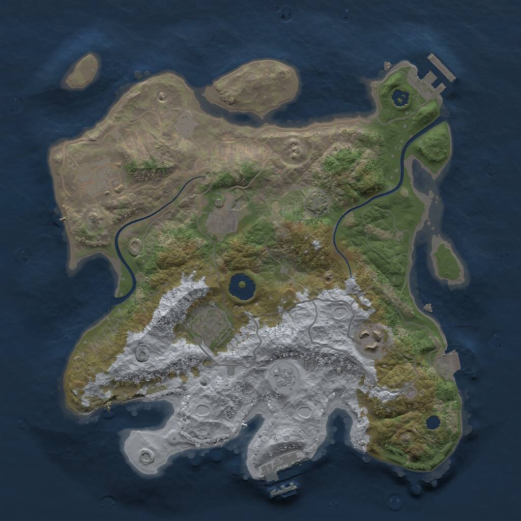 Rust Map: Procedural Map, Size: 3000, Seed: 14964, 9 Monuments