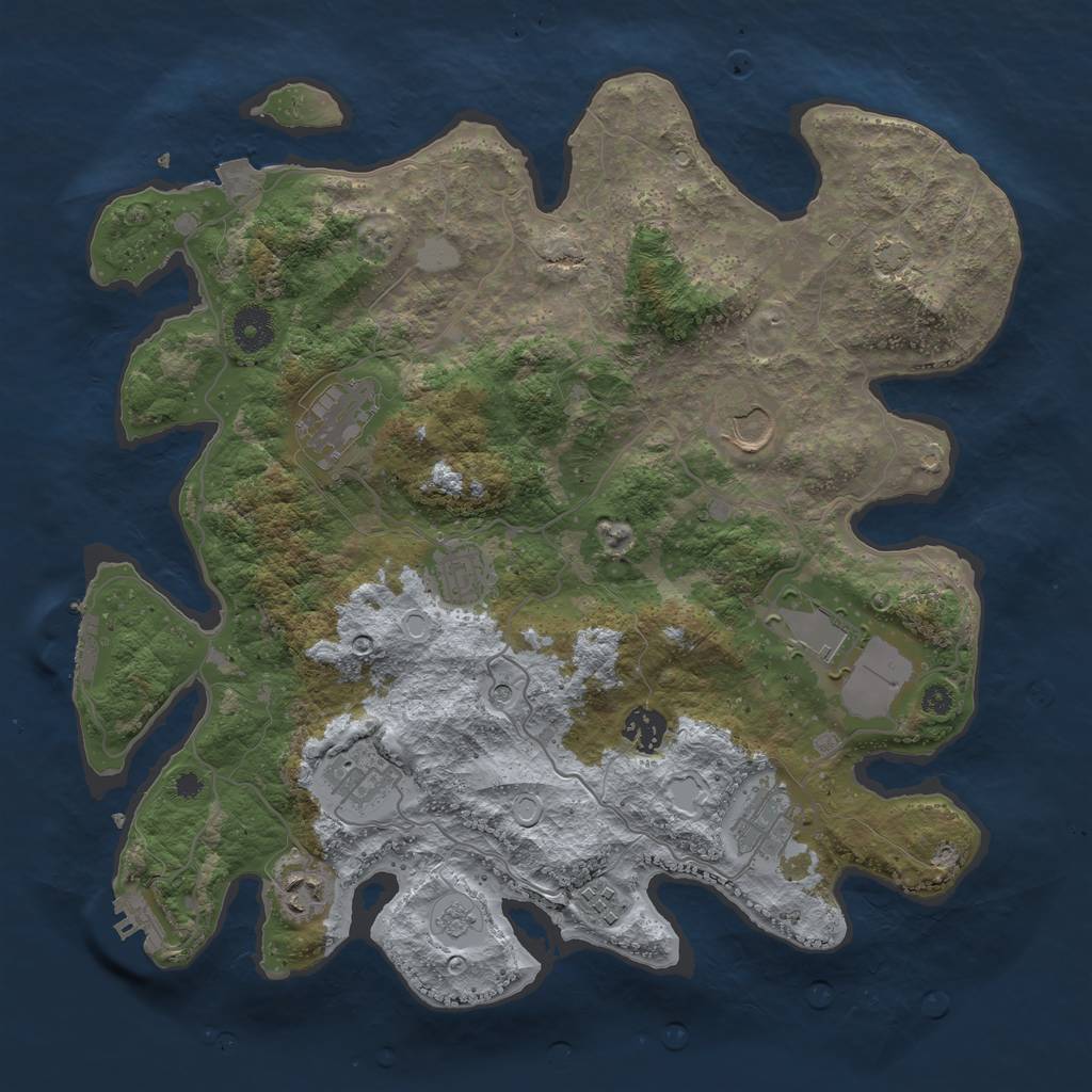 Rust Map: Procedural Map, Size: 3700, Seed: 61749198, 17 Monuments