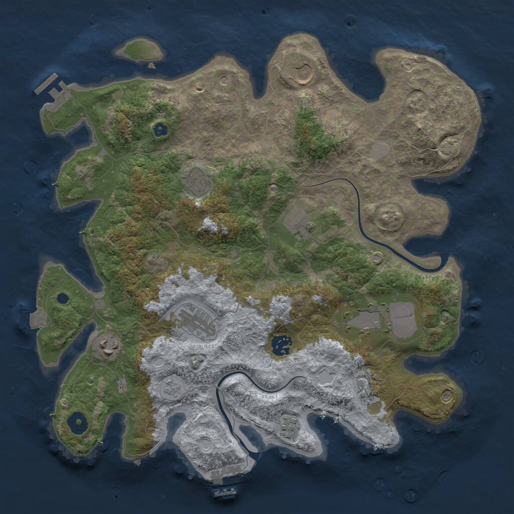 Rust Map: Procedural Map, Size: 3700, Seed: 61749198, 15 Monuments