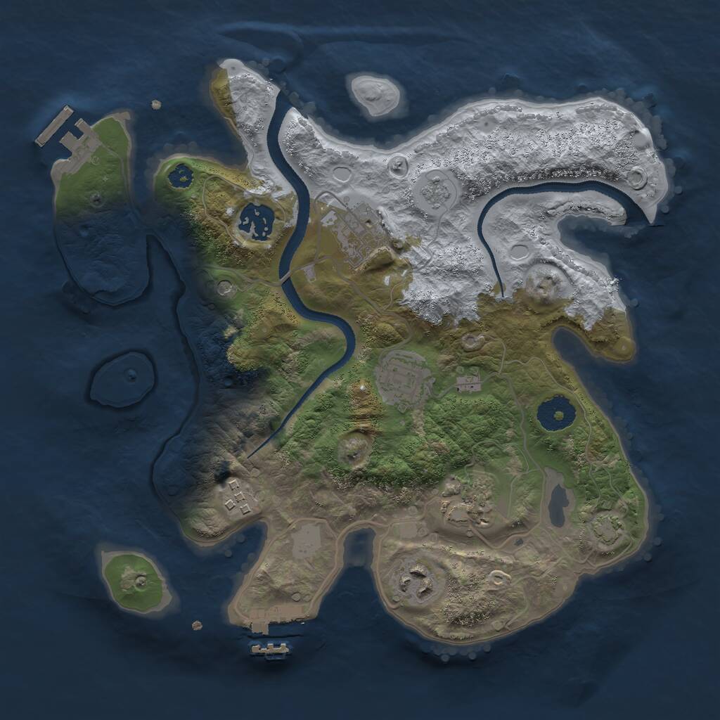 Rust Map: Procedural Map, Size: 3000, Seed: 65323, 12 Monuments