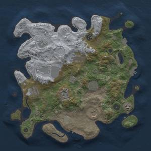 Thumbnail Rust Map: Procedural Map, Size: 3500, Seed: 376641576, 16 Monuments