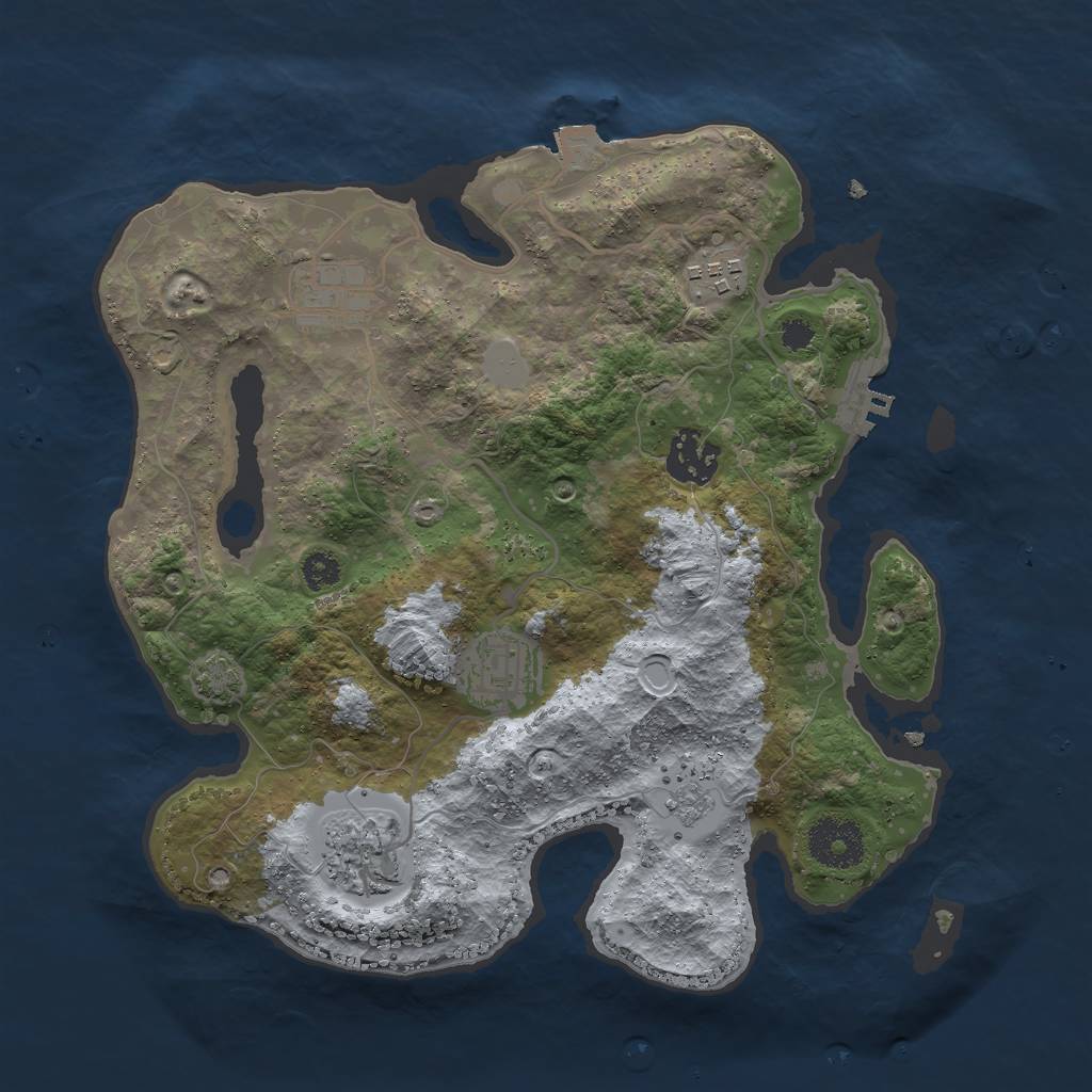 Rust Map: Procedural Map, Size: 3000, Seed: 122966563, 11 Monuments