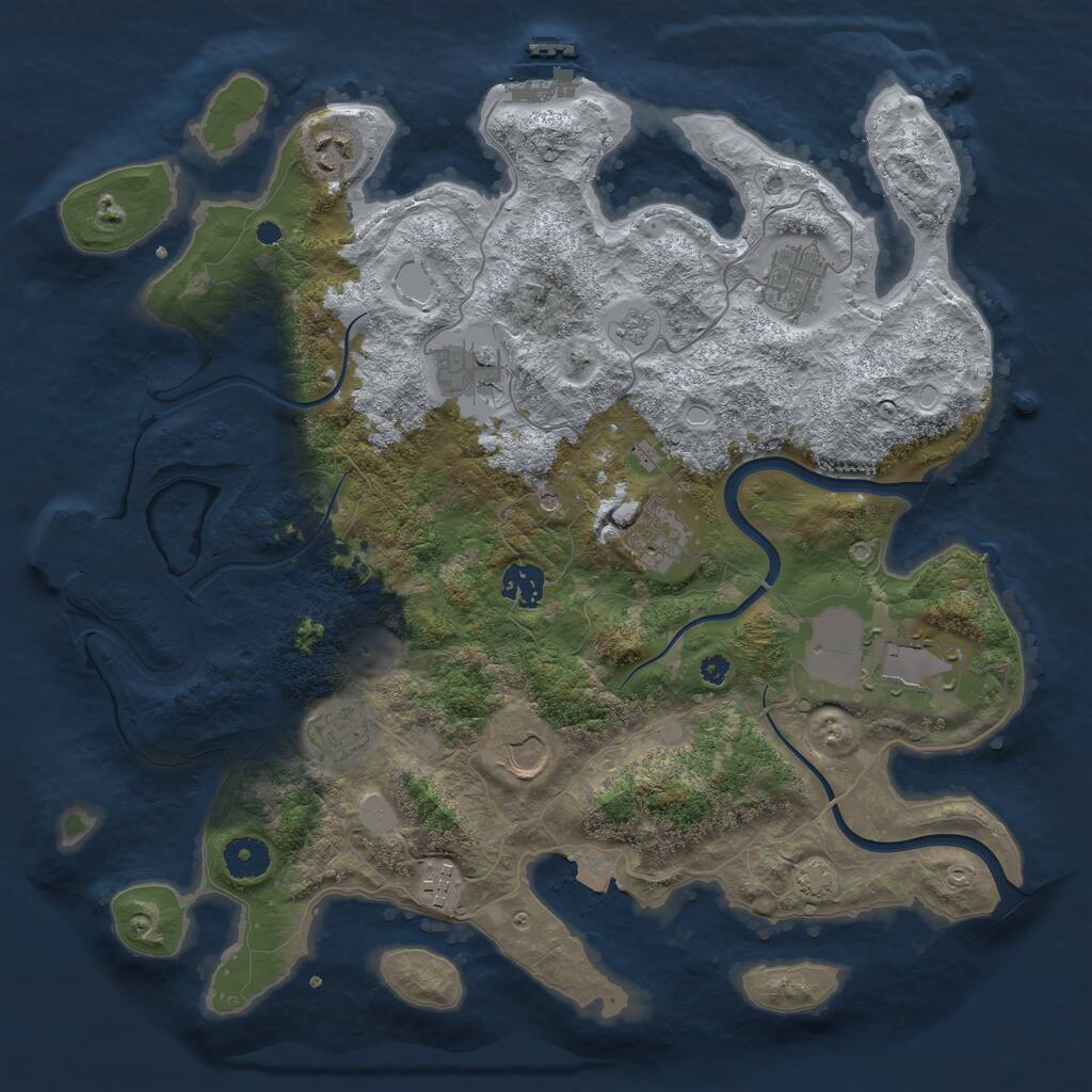 Rust Map: Procedural Map, Size: 3750, Seed: 70924953, 15 Monuments