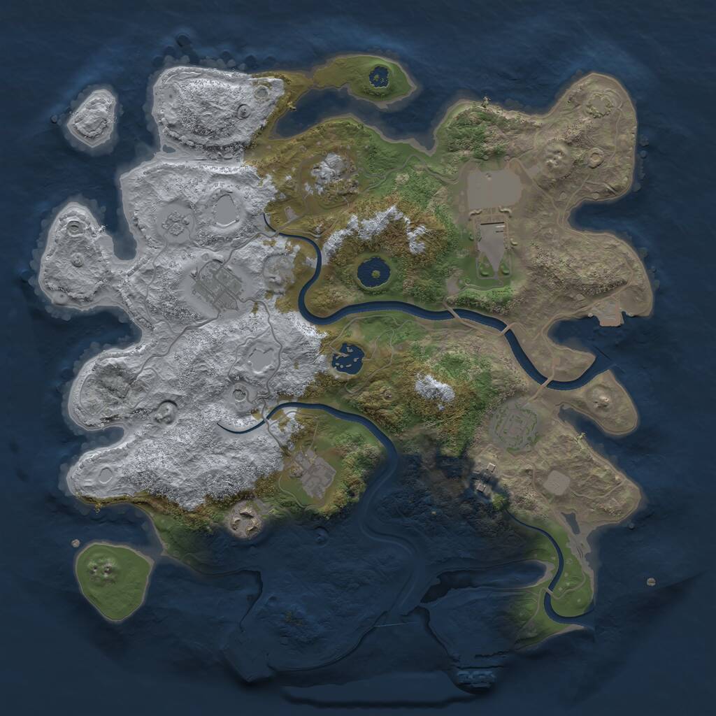 Rust Map: Procedural Map, Size: 3500, Seed: 540398734, 14 Monuments
