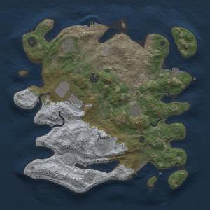 Thumbnail Rust Map: Procedural Map, Size: 3500, Seed: 1178949381, 14 Monuments