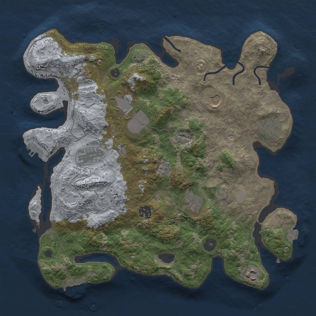 Rust Map: Procedural Map, Size: 3650, Seed: 14913601, 17 Monuments