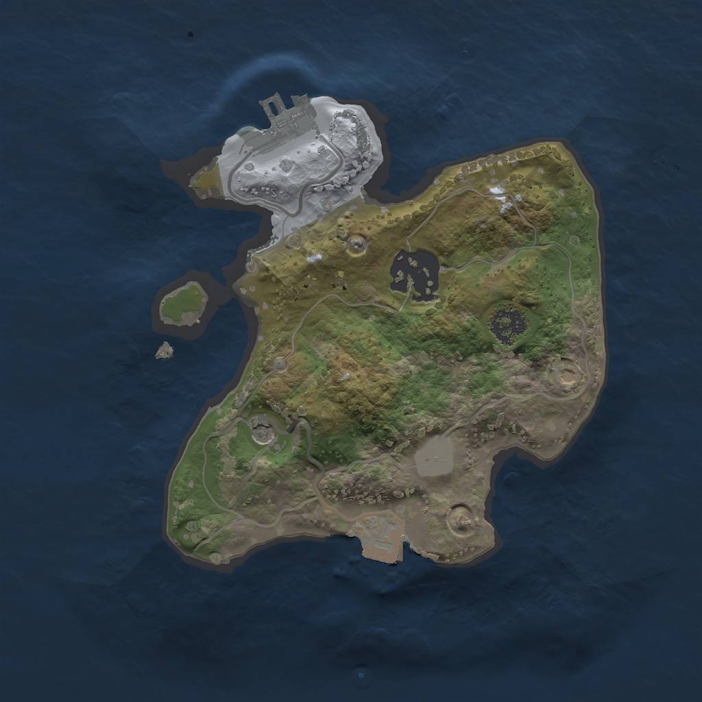 Rust Map: Procedural Map, Size: 2000, Seed: 512876143, 6 Monuments