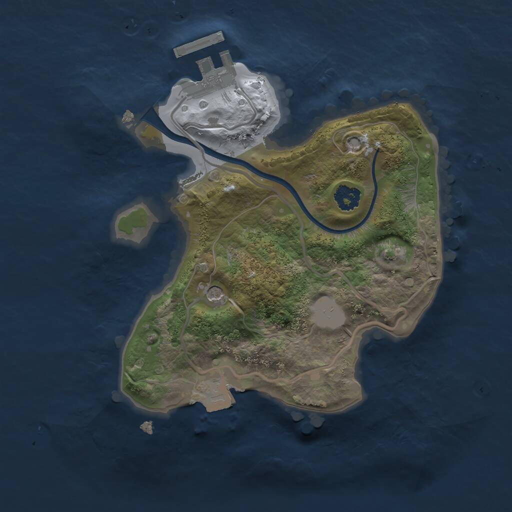 Rust Map: Procedural Map, Size: 2000, Seed: 512876143, 3 Monuments