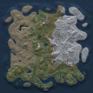Thumbnail Rust Map: Procedural Map, Size: 4250, Seed: 843336437, 16 Monuments