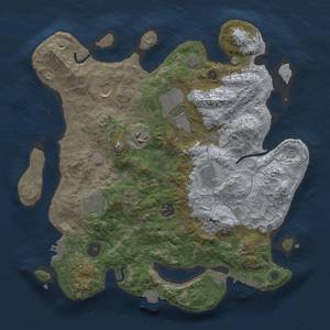 Thumbnail Rust Map: Procedural Map, Size: 3500, Seed: 1675416509, 15 Monuments