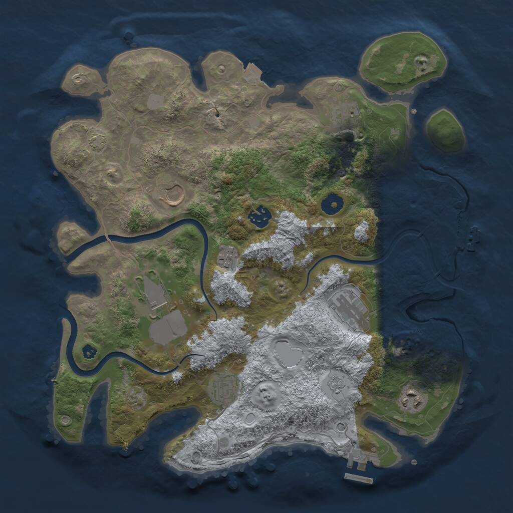 Rust Map: Procedural Map, Size: 3600, Seed: 526354, 14 Monuments