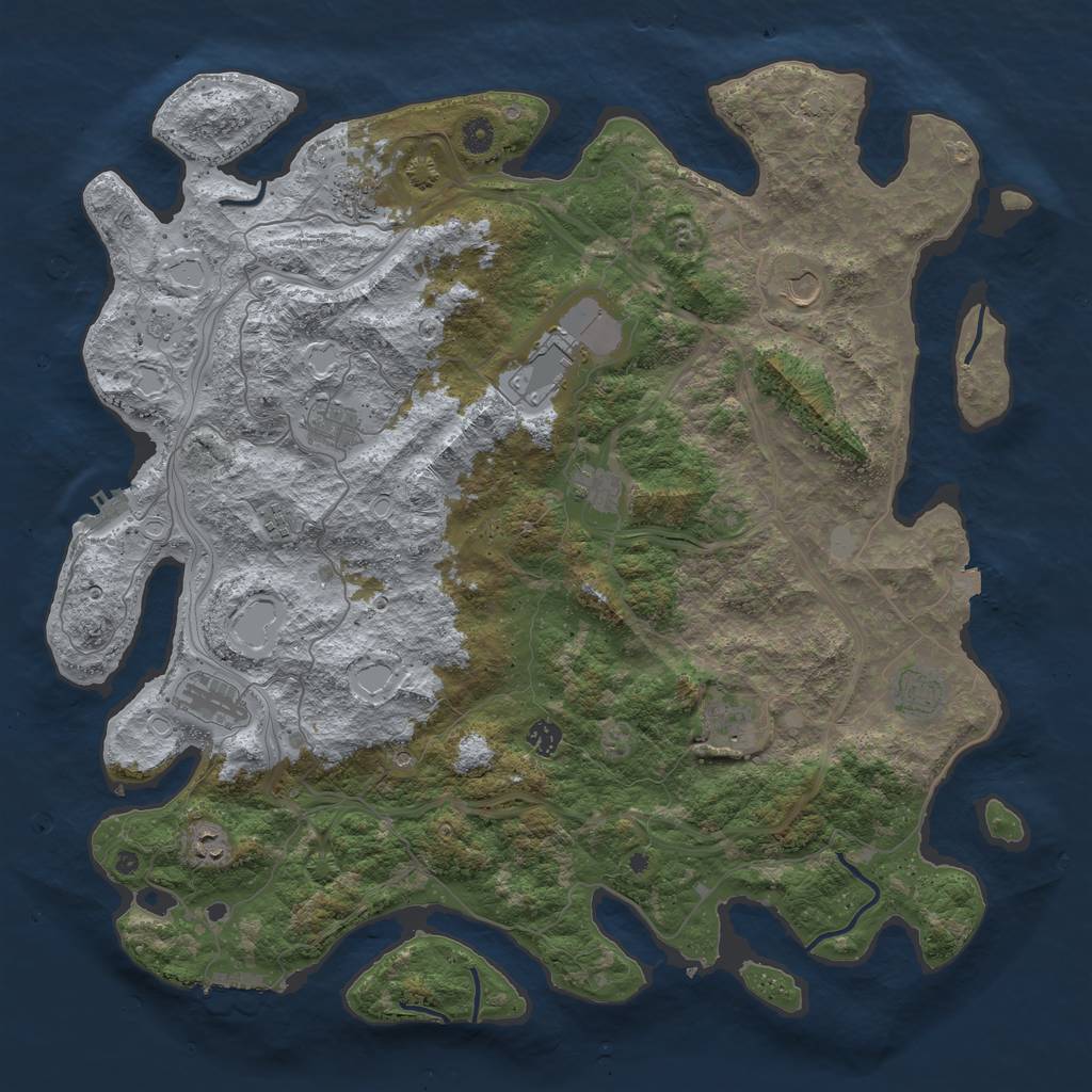 Rust Map: Procedural Map, Size: 4750, Seed: 1435812307, 19 Monuments