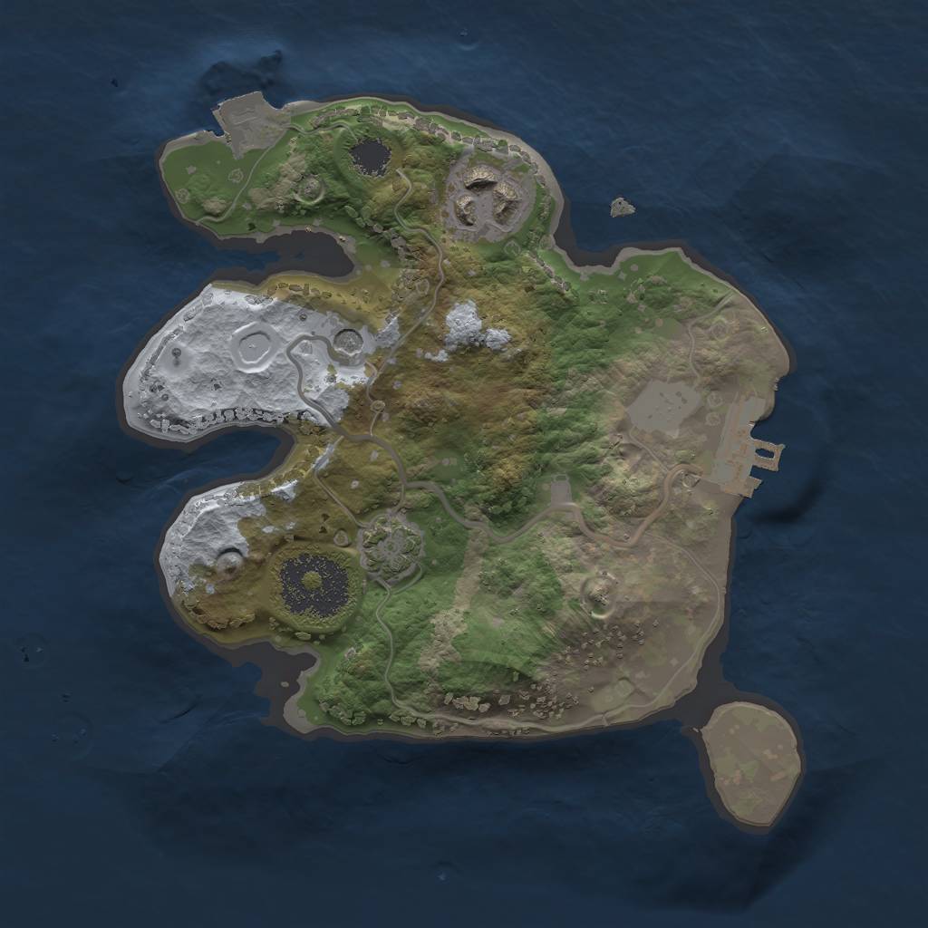 Rust Map: Procedural Map, Size: 2050, Seed: 6, 7 Monuments