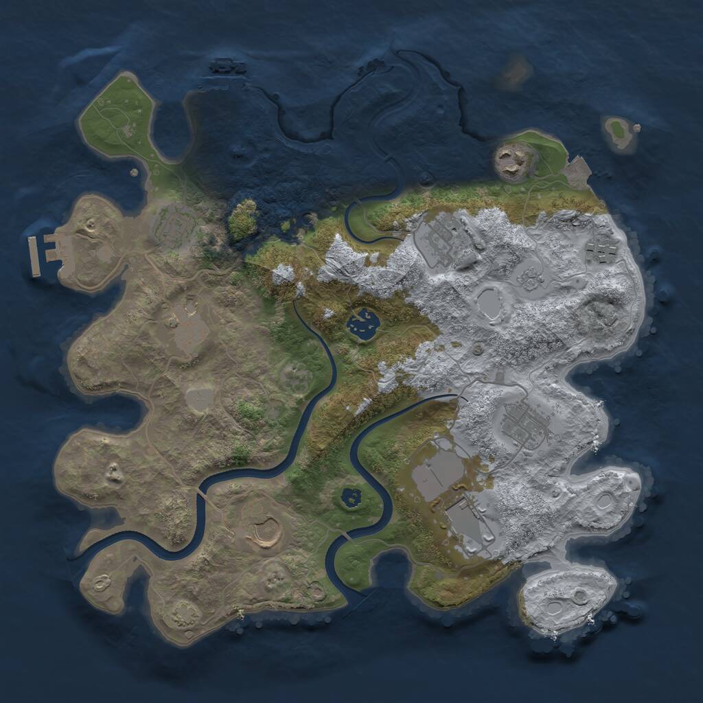 Rust Map: Procedural Map, Size: 3500, Seed: 54834252, 15 Monuments