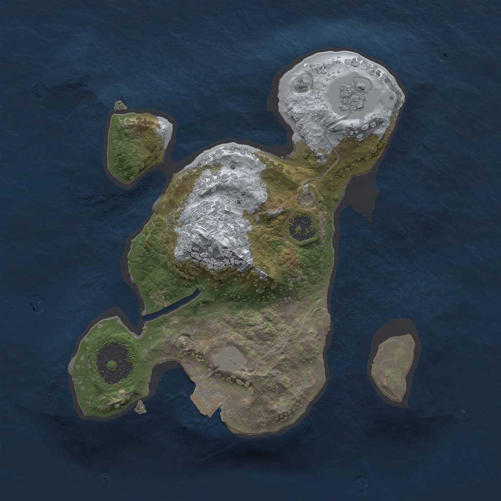 Rust Map: Procedural Map, Size: 1997, Seed: 1, 4 Monuments