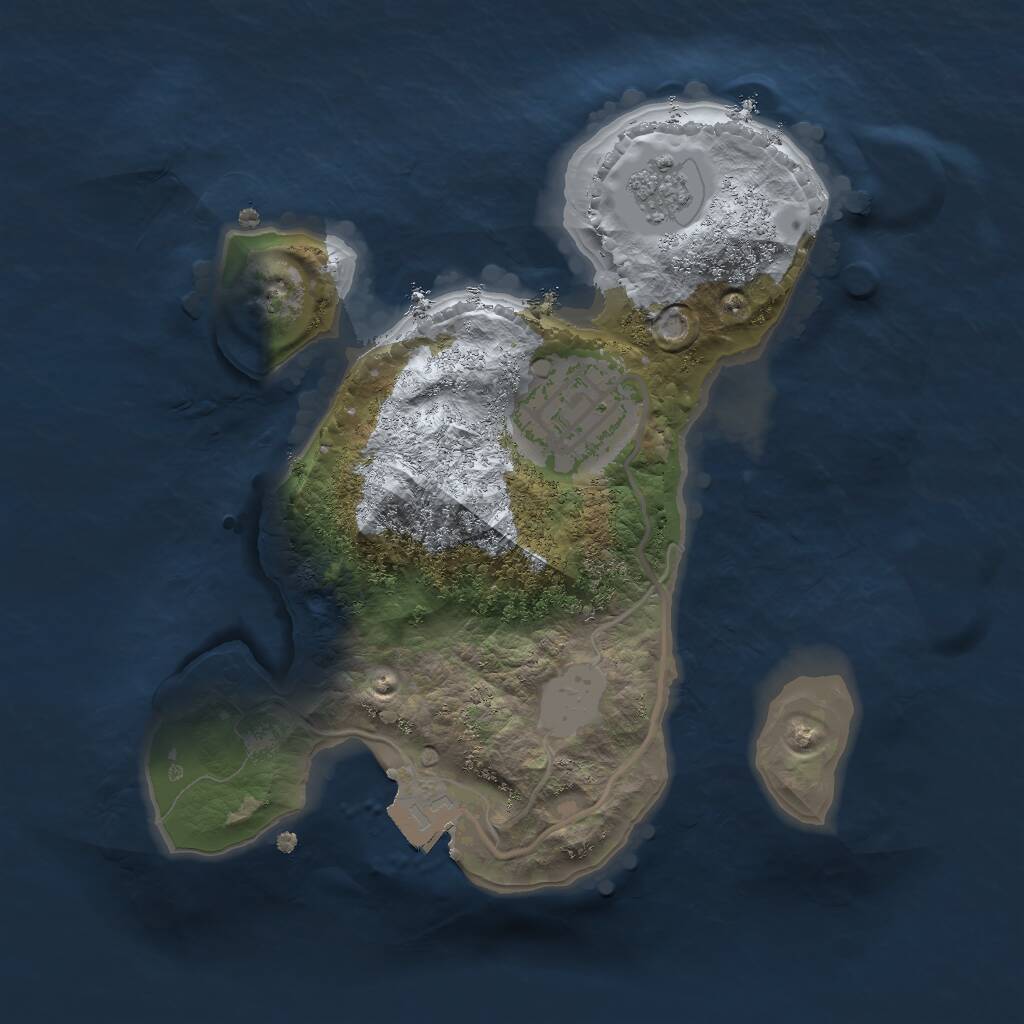 Rust Map: Procedural Map, Size: 1997, Seed: 1, 3 Monuments