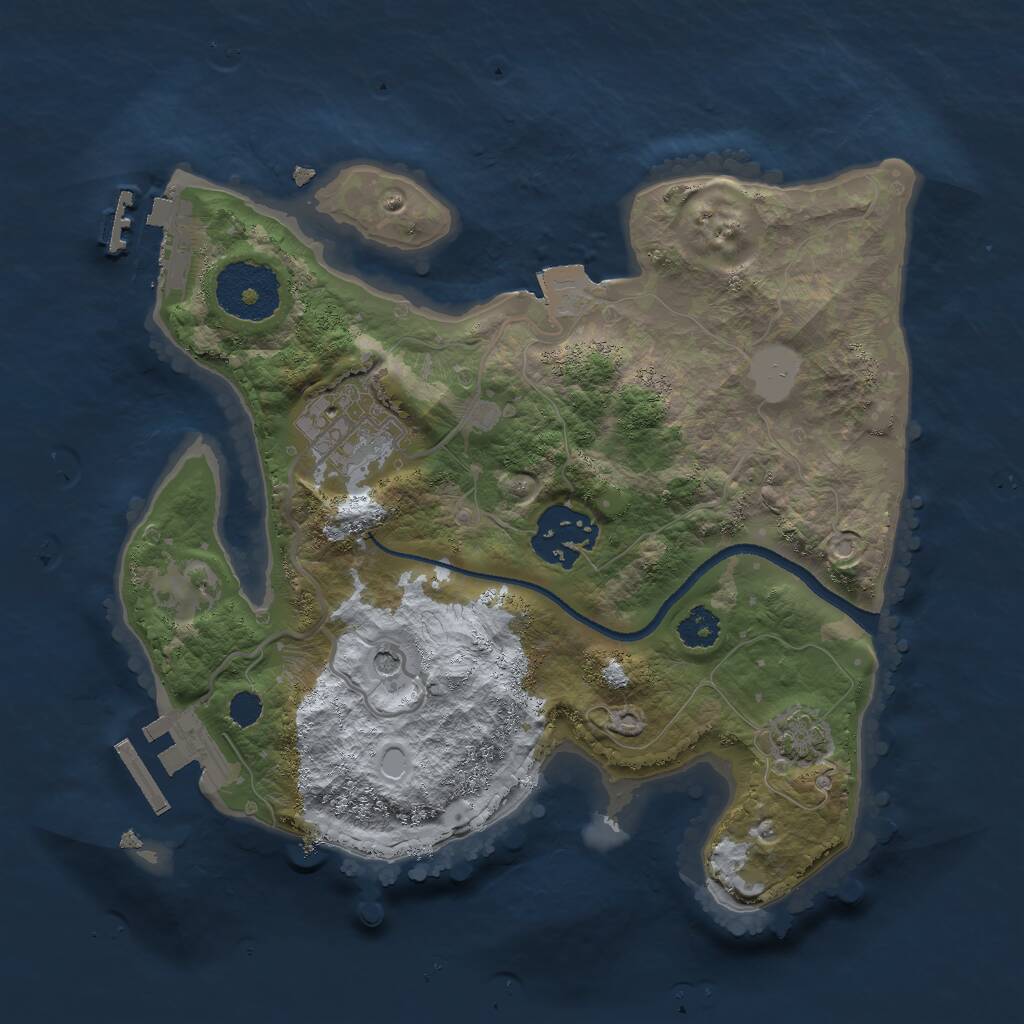 Rust Map: Procedural Map, Size: 2500, Seed: 91213, 7 Monuments