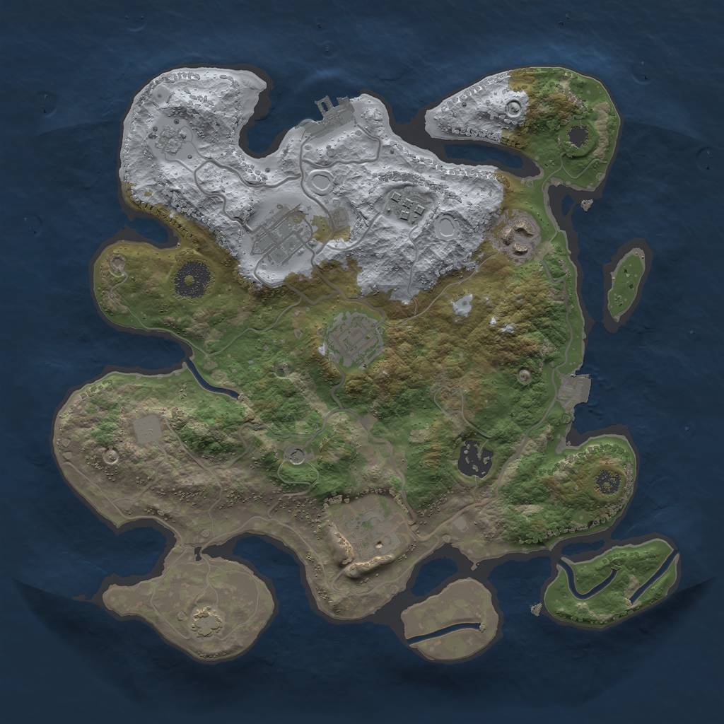 Rust Map: Procedural Map, Size: 3000, Seed: 1379392878, 13 Monuments