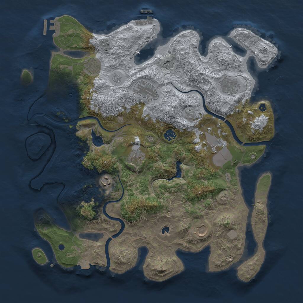Rust Map: Procedural Map, Size: 4000, Seed: 728485952, 15 Monuments