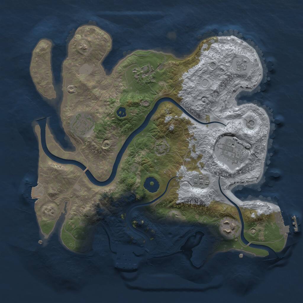 Rust Map: Procedural Map, Size: 3000, Seed: 9748610, 11 Monuments
