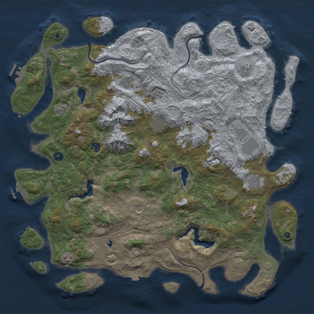Rust Map: Procedural Map, Size: 5000, Seed: 1877360040, 15 Monuments