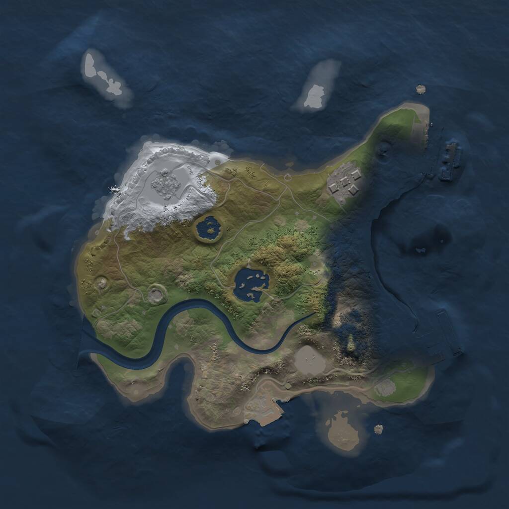 Rust Map: Procedural Map, Size: 2200, Seed: 816687, 6 Monuments