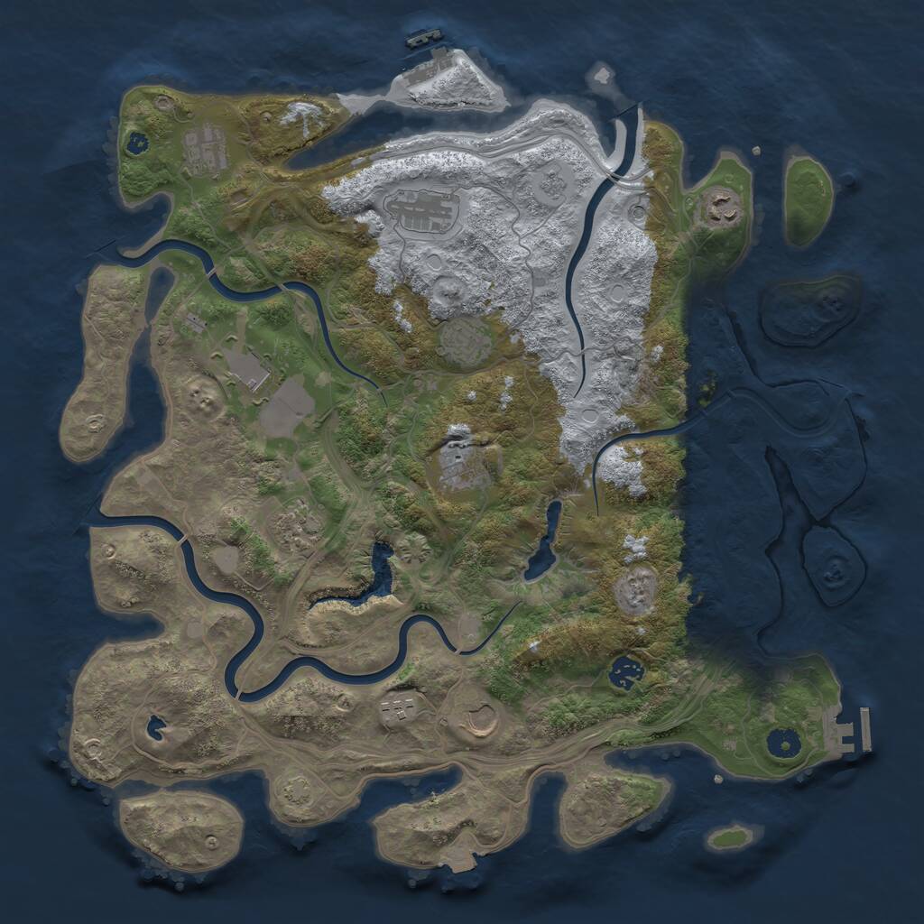 Rust Map: Procedural Map, Size: 4250, Seed: 319792162, 16 Monuments