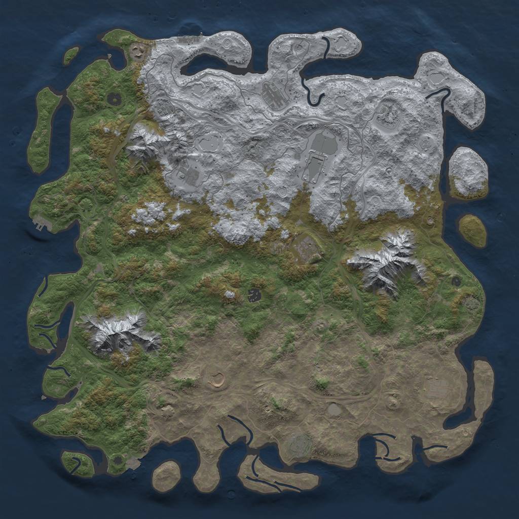 Rust Map: Procedural Map, Size: 5500, Seed: 2132725919, 19 Monuments