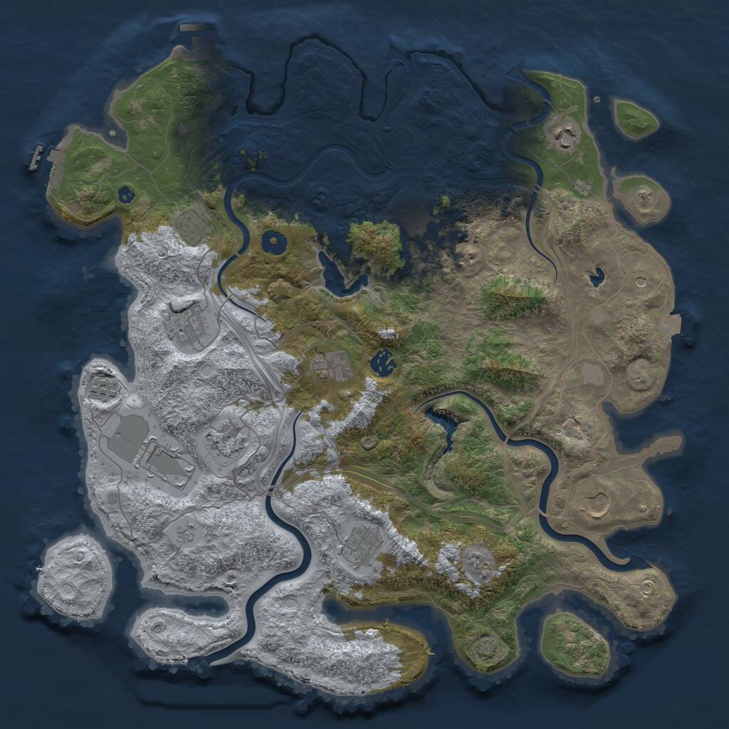 Rust Map: Procedural Map, Size: 4300, Seed: 148427560, 17 Monuments