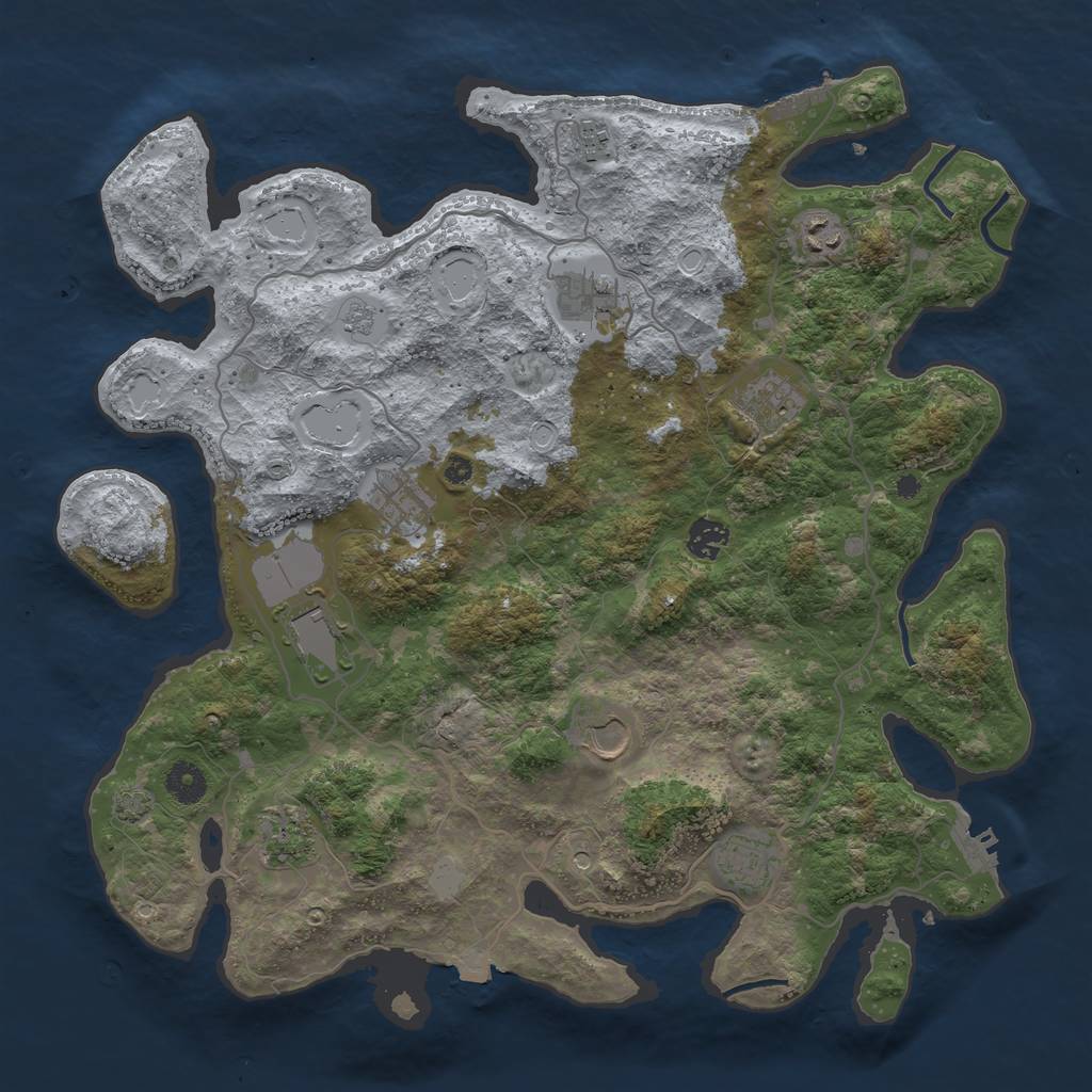 Rust Map: Procedural Map, Size: 4000, Seed: 816687, 18 Monuments