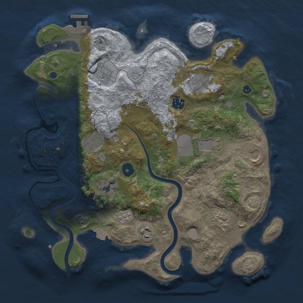 Rust Map: Procedural Map, Size: 3600, Seed: 94718945, 15 Monuments