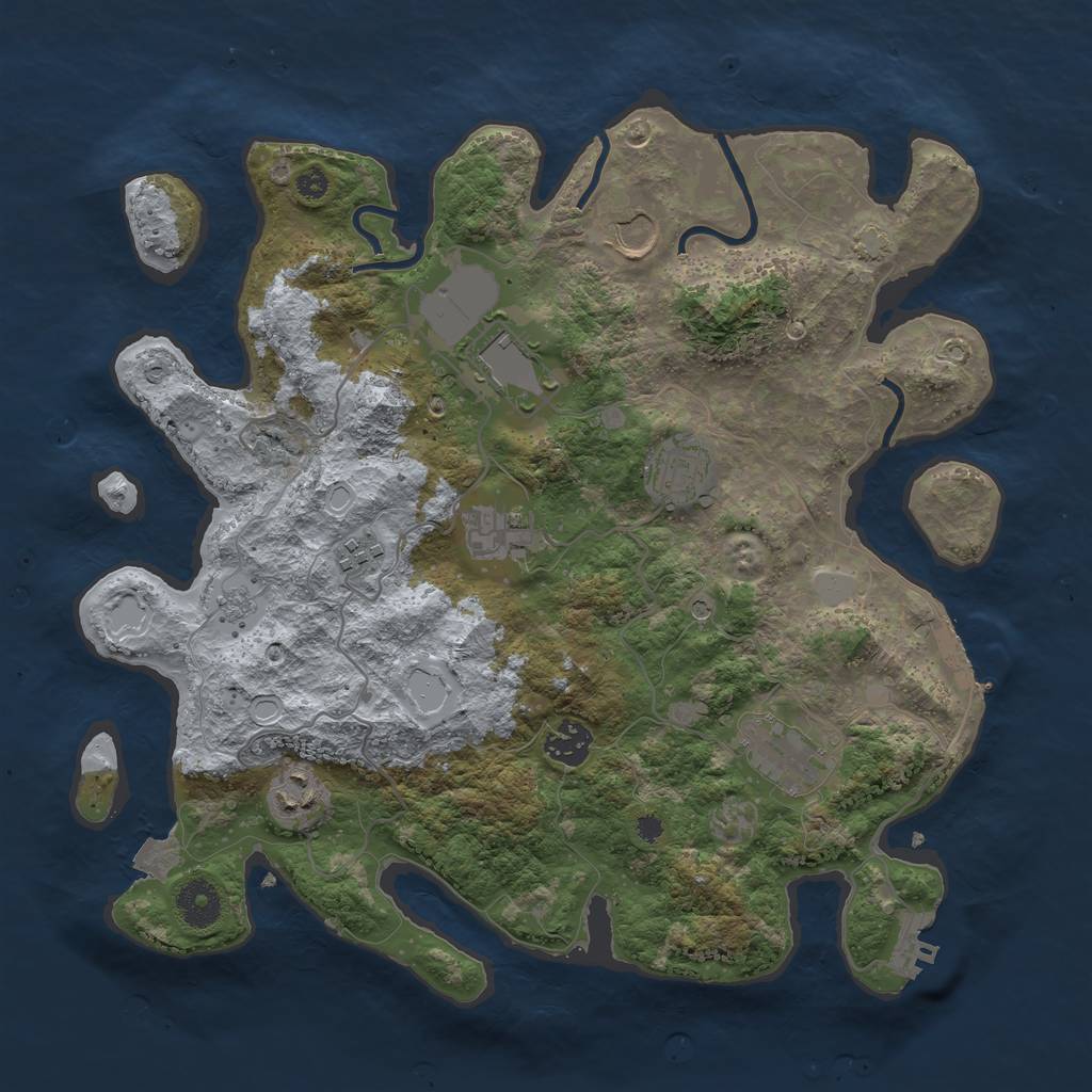 Rust Map: Procedural Map, Size: 3600, Seed: 12906, 16 Monuments