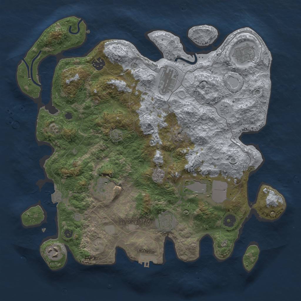 Rust Map: Procedural Map, Size: 3600, Seed: 22906, 15 Monuments